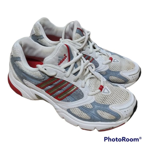 Adidas Shoes | Adidas Falcon Adiprene Womens White Red Running Shoes Size 8.5 | Color: Red/White | Size: 8.5 | Nata17123's Closet